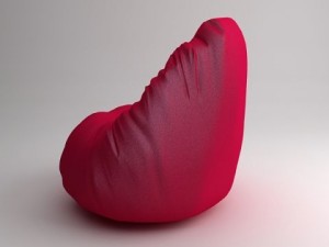 red contemporary armchair 3D Model