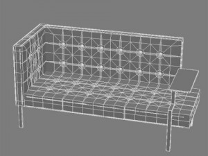 settee contemporary style Model 3D