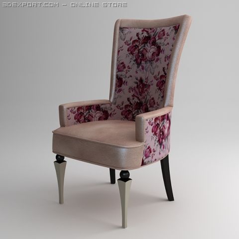 armchair with flowers 3Dモデル .c4d .max .obj .3ds .fbx .stl .blend 