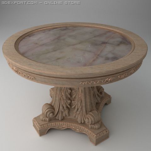 elegant ornate round table 3D 모델 .c4d .max .obj .3ds .fbx .stl .blend 