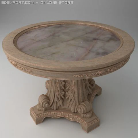 elegant ornate round table 3D Model .c4d .max .obj .3ds .fbx .stl .blend 