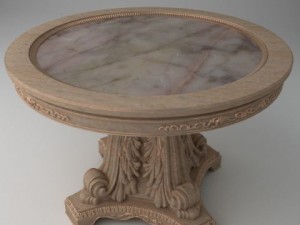 elegant ornate round table 3D Model