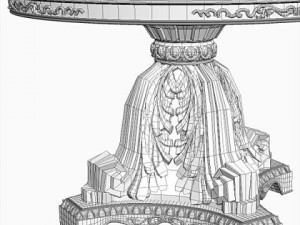 elegant ornate round table 3D 모델