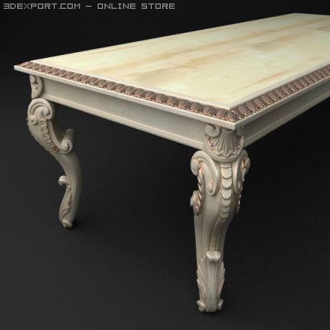 baroque table 3D 模型 .c4d .max .obj .3ds .fbx .stl .blend 