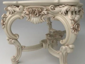 elegant baroque table 3D Model