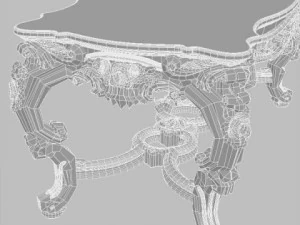 elegant baroque table 3D Model