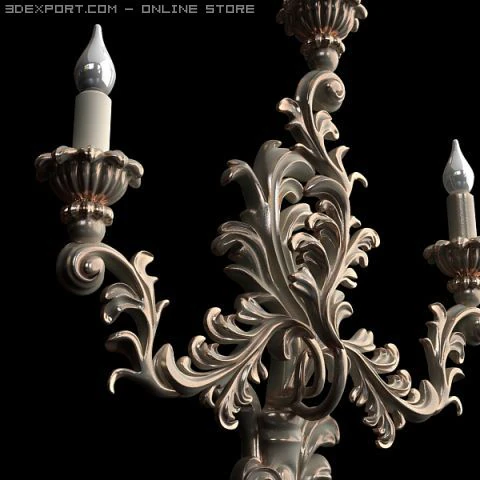 candelabrum sconce light 3D Model .c4d .max .obj .3ds .fbx .stl .blend