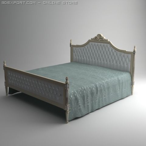 traditional style bed Modèle 3D .c4d .max .obj .3ds .fbx .stl .blend 