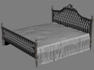 traditional style bed Modèle 3D