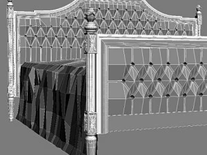 traditional style bed 3D Model