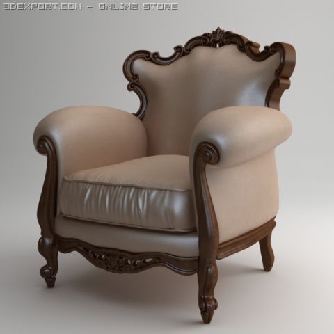 victorian piermaria armchair 3D Model .c4d .max .obj .3ds .fbx .stl .blend 