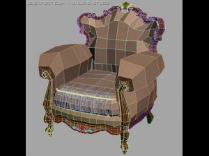 victorian piermaria armchair 3D Model
