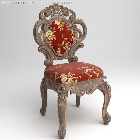 cornelio cappellini baroque side chair Modelo 3D .c4d .max .obj .3ds .fbx .stl .blend 