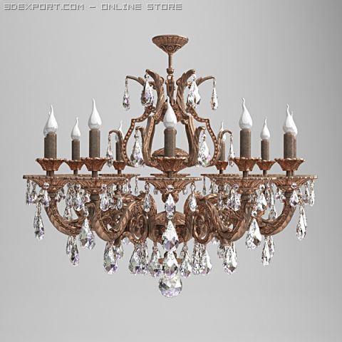 milano semi flush mount chandelier Modelo 3D .c4d .max .obj .3ds .fbx .stl .blend 