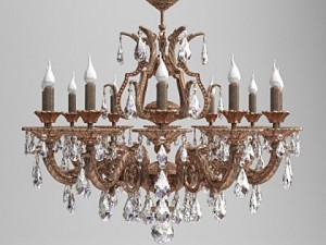 milano semi flush mount chandelier Model 3D