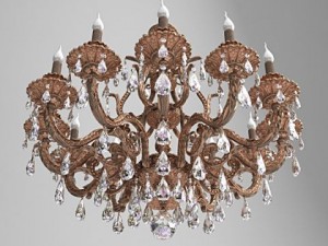 milano semi flush mount chandelier Modelo 3D