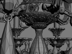 milano semi flush mount chandelier Modelo 3D