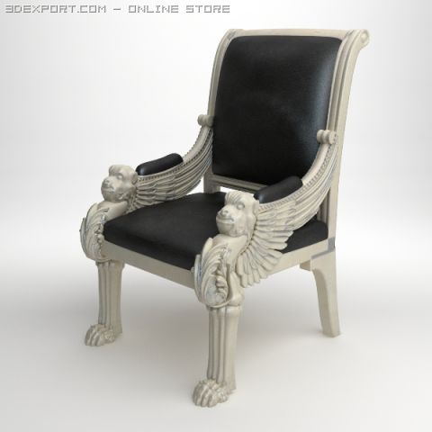 royal leather armchair Model 3D .c4d .max .obj .3ds .fbx .stl .blend 