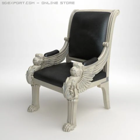 royal leather armchair 3D Model .c4d .max .obj .3ds .fbx .stl .blend