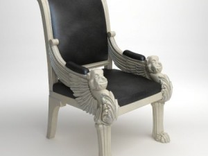 royal leather armchair Model 3D