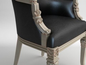 classical ornate leather armchair 3D 模型