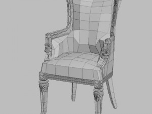 classical ornate leather armchair 3D 模型