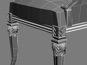 classical ornate leather armchair 3D 模型