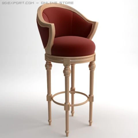 bar chair 3D Model .c4d .max .obj .3ds .fbx .stl .blend 