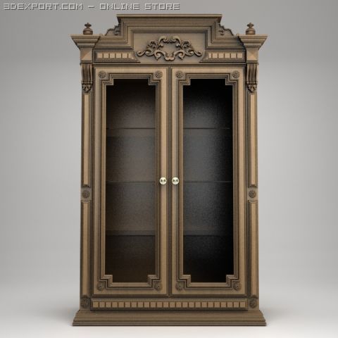 antique display cabinet 3D Model .c4d .max .obj .3ds .fbx .stl .blend 