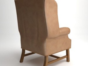 traditional wing back armchair 3D Model
