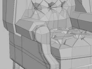 traditional wing back armchair 3D Model