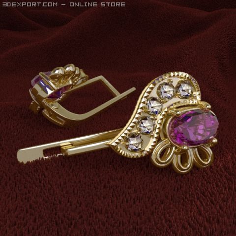 earrings Model 3D .c4d .max .obj .3ds .fbx .stl .blend 