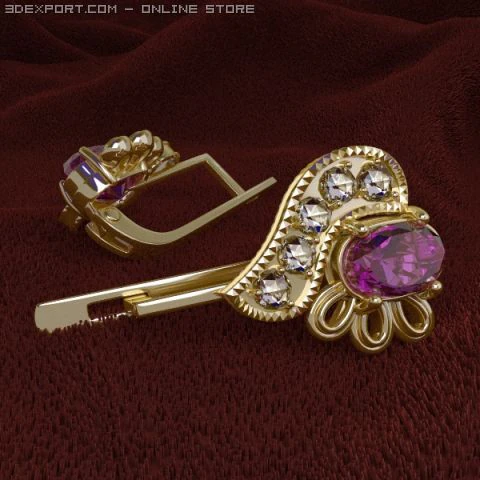 earrings 3D Model .c4d .max .obj .3ds .fbx .stl .blend