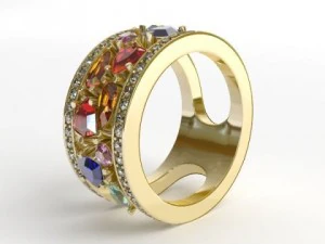 ring and earrings 3D Model