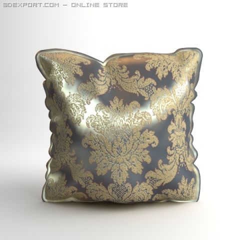 brocade decorative pillow photoreal 3D Model .c4d .max .obj .3ds .fbx .stl .blend 