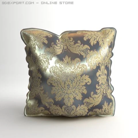 brocade decorative pillow photoreal 3D Model .c4d .max .obj .3ds .fbx .stl .blend
