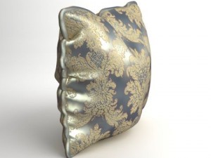brocade decorative pillow photoreal 3D Model