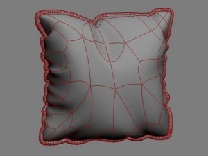 brocade decorative pillow photoreal 3D Model