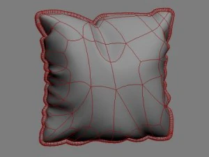 brocade decorative pillow photoreal 3D Model