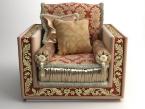 ornate armchair bacci stile 450 Model 3D