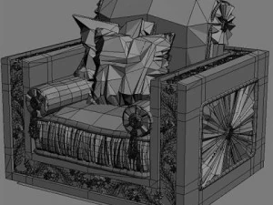 ornate armchair bacci stile 450 3D Model