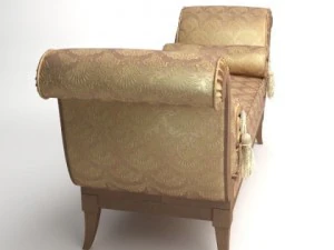 classical bench with pillows 3D Model