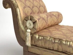 classical bench with pillows 3D Model