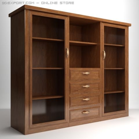 display cabinet 3 3Dモデル .c4d .max .obj .3ds .fbx .stl .blend 