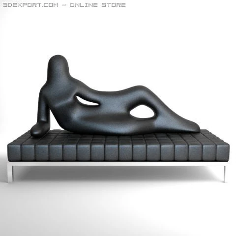 settee divina driade 3D Model .c4d .max .obj .3ds .fbx .stl .blend 