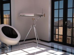 telescope on tripod stand 3D Model