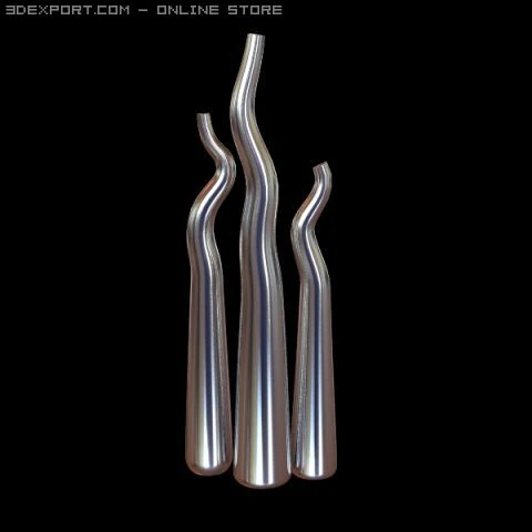 3 vases 3D Model .c4d .max .obj .3ds .fbx .stl .blend