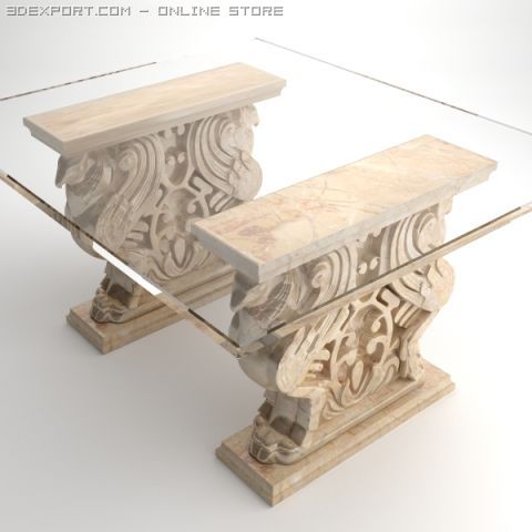gryphon table 3D Model .c4d .max .obj .3ds .fbx .stl .blend 