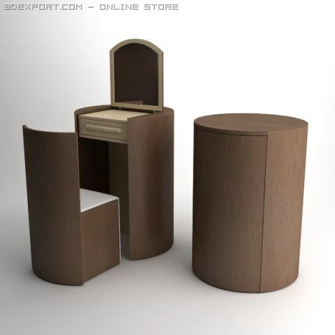 conjunto de penteadeira Modelo 3D .c4d .max .obj .3ds .fbx .stl .blend 