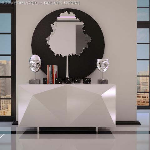 case console origami table Modèle 3D .c4d .max .obj .3ds .fbx .stl .blend 